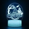Luz Nocturna 3D de Halloween Visión Estéreo Colorida Control Remoto USB Enchufe Lámpara de Mesa Acrílica Lámpara de Ambiente de Calavera