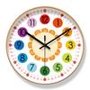 Reloj de Pared Ultra Silencioso 6365 para Habitación Infantil Educación Temprana Aprendizaje Reloj Silencioso Aula de Preescolar Reloj Estudiante Reconocimiento Reloj de Cuarzo