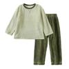 Conjunto de Pijama de Coral de Terciopelo para Niños Niños y Niñas Conjunto de Ropa para el Hogar Pijama de Suéter Ropa para el Hogar Invierno para Mujer Súper Grueso