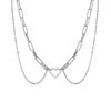 Collar de Perlas de Venta Caliente Transfronterizo para Mujeres Punk Hip-Hop Creativo Candado Corazón Cadena Gruesa Cadena de Clavícula Cadena de Suéter Lote