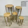 Mesa de Sobremesa em Ferro Forjado, Decoração de Banquete de Noivado, Área de Pedido de Casamento, Mesa Cilíndrica, Vitrine de Shopping Center, Fabricante de Colunas Quadradas para Casamento