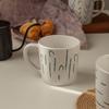 Taza de Cerámica Azul Verde Pintada a Mano con Esmalte de Sésamo Diseño Geométrico Taza para Leche Desayuno Juego para el Hogar Taza de Regalo Acompañante