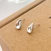 Qianjia Aretes Pequeños de Plata Esterlina S925 con Forma de Gota de Agua 2025 Nuevos Aretes Aretes Colgantes con Forma de Serpentina Versátiles Elegantes