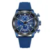 Reloj Megir para Hombre Silicona Tres Zonas Horarias Resistente al Agua Deportivo de Cuarzo 2211