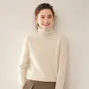 Suéter de Gola Alta Cashmere Espesso Novo Outono Inverno para Mulheres, Suéter Básico Tricotado Macio Pulôver Manga Longa