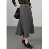 Falda de Estilo Intelectual de Alta Gama Línea A para Commuter para Mujer Otoño 2026 Nueva Falda de Cintura Alta Adelgazante de Longitud Media