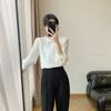 Primavera 2025 Nuevo Ligero Amigable con la piel Adelgazante Tridimensional Encaje Auricularia Cuello Camisa Base Camisa de Gasa Top Mujer