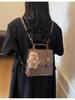 Mochila Retro Transfronteriza Moda Femenina Casual Nicho Estudiante Bolsa Escolar Multifuncional Hombro Cruzado Bolso Cuadrado Pequeño