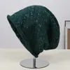 Gorro de Punto Casual Nuevo Elegante Color Sólido Simple con Borde Enrollado, Cómodo, Cálido, Cortavientos, Gorro Versátil