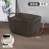 Cesta de armazenamento de mesa de imitação de rattan para uso doméstico, organizador de itens diversos para banheiro, cesta de plástico para lanches de cozinha e sala de estar