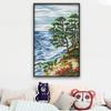 Feliz 99 punto de cruz vista del río sala de estar pequeño paisaje tela pintura decorativa entrega paquete de material de bordado DIY
