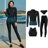 Fato de mergulho feminino de duas peças proteção solar mangas compridas calças compridas roupa de banho masculina modeladora secagem rápida traje para casal snorkeling surf águas-vivas águas termais