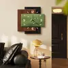 Reloj de Sala de Estilo Medieval Pintura Decorativa, Pintura Colgante de Pared de Fondo para Sofá de Alta Gama, Reloj Creativo, Mural de Reloj de Pared para el Hogar