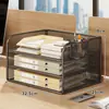 Organizador de Arquivos para Estação de Trabalho Porta-Documentos para Mesa de Escritório Estante para Livros de Estudante Prateleira de Armazenamento para Mesa de Escritório Caixas de Armazenamento Multicamadas
