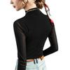 Malha manga longa cor sólida manga curta justa estilo coreano pulôver gola redonda justa preto roupa feminina