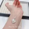 Colar Pingente Barra de Saia Prata Estilo Ins Coreano Moda de Luxo Leve Francês Temperamento Gentil Versátil de Alta Qualidade Corrente para Clavícula