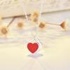 Nuevos Productos Japoneses y Coreanos, Collar Simple con Forma de Corazón de Esmalte Rojo, Azul y Rosa Tricolor, Cadena para Clavícula, Joyería para Mujer