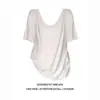 Camiseta Blanca de Cuello en V Holgada de Manga Corta para Mujer, Nuevo Estilo de Verano, Color Sólido, Básica, Corte Relajado, Adelgazante, Top Versátil Casual