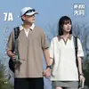Camisa Polo de Manga Corta con Parches de Color Contrastante para Hombre, Verano Talla Grande Marca de Moda Holgada Casual, Camiseta de Manga Corta para Pareja