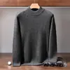 Suéter de punto 100% cachemira, suéter de cachemira grueso y cálido de cuello alto para hombre, suéter de cachemira de alta gama para hombre