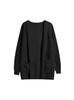 Casaco de Pelúcia Imitação de Visom com Capuz Leite Fufu Feminino Outono e Inverno Comprimento Médio Solto Estilo Preguiçoso Cardigan de Tricô para Mulheres