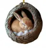 Natal Novo Tipo de Furo Guaxinim Decorações de Natal Enfeites para Árvore de Natal Impressão Plana 2D Acrílico Pequeno Pingente