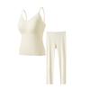 Chaleco Cálido Ropa Interior de Una Pieza Sin Costuras para Mujer con Almohadilla en el Pecho Otoño e Invierno Ligero Push-up Ajustado Camiseta Interior Base