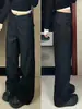 Pantalones de Traje Negros para Mujer Tallas Grandes, Adelgazantes, Caída de Alta Gama, Pantalones Casuales para Otoño, Pantalones Rectos de Pierna Ancha Petite