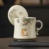 Xícara de Chá Amarelo Real da Fornalha Ru do Fabricante, Xícara Redonda com Separação de Água e Chá, Caneca de Cerâmica com Tampa, Xícara Individual
