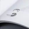 Pendientes de Aro en Forma de C para Mujer, Moda Nueva, Sencillos, Personalizados, Diamante Brillante, Doble Capa, Joyería para Orejas Fresca de Alta Gama