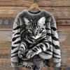 Nueva sudadera de franela con cuello redondo para mujer, impresión digital 3D de Amazon, sitio web independiente transfronterizo, personalizable para otoño e invierno