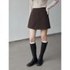 [Falda de Lana Saint-Germain] Falda de Línea A Cepillada Coreana Geming para Mujer Nueva Falda Corta de Invierno N707C