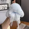 Chaveiro de Coelho Fofo de Pelúcia Desenho Animado Pingente para Mochila de Estudante Boneca de Animal de Pelúcia Acessório de Presente para Melhor Amigo