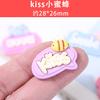 Urso bonito coelhinho Inglês Label diy Creme Cola Telefone Caso Headwear Acessórios para o cabelo Geladeira Adesivos Acessórios de resina