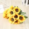 Girasol Simulado Decoración de Valla de Balcón Accesorios para Fotografía Tela de Seda Hierba de Juncos Girasol Decoración del Hogar