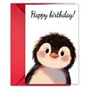 Set de Envelopes para Tarjetas de Cumpleaños de Nuevo Tamaño Transfronterizo, Tarjeta de Mensaje de Regalo de Pingüino de Dibujos Animados Infantil y Linda