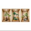 Pegatina de pared con marco de fotos 3D de simulación de flores y plantas verdes, para dormitorio, sala de estar, TV, fondo, autoadhesiva
