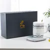 Taza Cerámica Calentadora Automática de Temperatura Controlada 55 Grados para Parejas, Boda, Día de la Mujer Regalo Práctico, Recuerdo, Publicidad