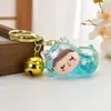 Tiktok Lindo Gato Acostado Adorable Colgante de Arena Líquida Par de Llavero Acrílico con Aceite Destellante Accesorios para Bolsos
