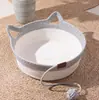 Cama para Gato de Mimbre con Logo Personalizado para Todas las Estaciones Resistente a los Arañazos Transpirable Cama para Mascotas Cuerda de Algodón Tejida a Mano Gato