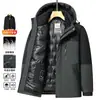 Chaqueta de plumón para hombre 2026 Invierno, Con capucha, Forro desmontable, Multifuncional para hombres de mediana edad de negocios, Abrigo cálido casual para exteriores