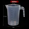 Copo Medidor de Plástico Espessado com Alça Reta, Transparente, Grau Alimentício, com Escala, Adequado para Panificação, Cozinha e Chá de Leite