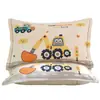 Funda de Almohada de Dibujos Animados Algodón Puro Paquete Individual 100 Gasa de Algodón Funda de Almohada para Niños Par Cubierta Protectora para Núcleo de Almohada 35X55