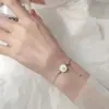 Pulsera de Plata Nalan S925 para Mujer Estilo K Pequeño Fresco Estilo Bosque Margarita Blanca Diamante Único Ajustable S3863
