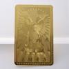 Estátua de Buda de metal em cartão dourado, presente, lembrança neutra de metal, artesanato em metal, todos os tipos de cartas de jogo de animação personalizadas