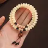 Nuevo Pulsera Dorada de Bodhi Estilo Chino con Doble Círculo, Combinada con Cuentas de Ábaco y Semillas de Maracuyá, Pulseras de Oración Budista al por Mayor