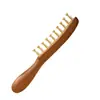 Peine Multifuncional de Dientes Anchos, Ancho y Grueso, Peine de Masaje Meridian, Peine para Cabello Rizado y Permanente, Peine de Sándalo para Masaje de Cabeza y Cuero Cabelludo