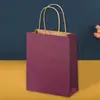 Bolsas Tote de Piel de Vaca Amarillas Lisas en Stock, Bolsas para Empaque de Ropa, Bolsas de Empaque, Bolsas para Llevar de Té de Leche Personalizadas con Logo al por Mayor