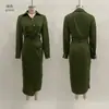 Amazon Europeia e Americana Transfronteiriça Outono 2026 Novo Elegante e Estiloso Camisa-Colar Slim-Fit Manga Longa Vestido Longo para Mulheres