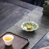Plato de Flores de Cuatro Estaciones Quemador de Incienso Portainciensos de Cerámica Base Olla de Cerámica para el Hogar Portavasos Bandeja de Té Ceremonia del Té Quemador de Aromaterapia